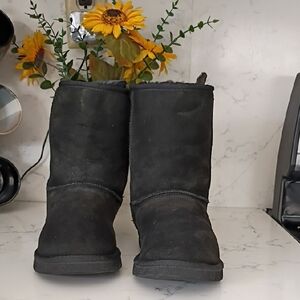 UGG CLASSIC SHORT Black Suede Boots